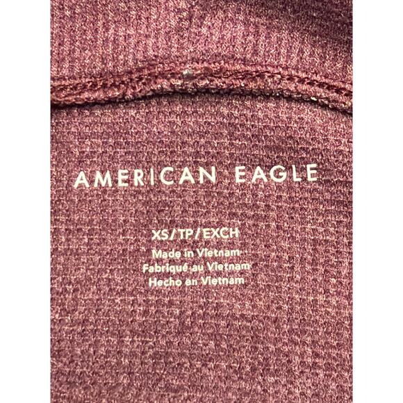 American Eagle Cropped Ribbed Turtleneck Purple Hi Low Women's Size X-Small - Picture 4 of 8
